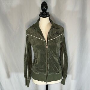 Nike • Vintage Sportswear Track Jacket Womens Large Gray Velour Velvet Full Zip
